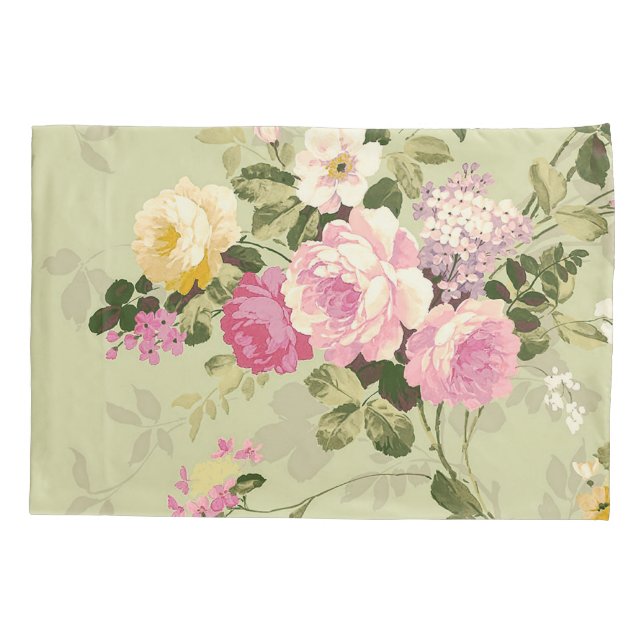 Vintage Flora Viktorianisch Kissenbezug (Rückseite)