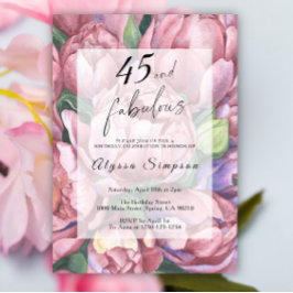 Vintage Floral 45e anniversaire de fête Invitation