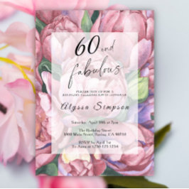 Vintage Floral 60e anniversaire de fête Invitation