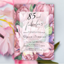 Vintage Floral 85e anniversaire de fête Invitation