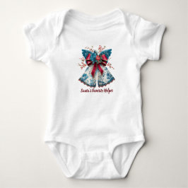 Vintage Floral Angel with Holiday Ribbon Wings Baby Strampler