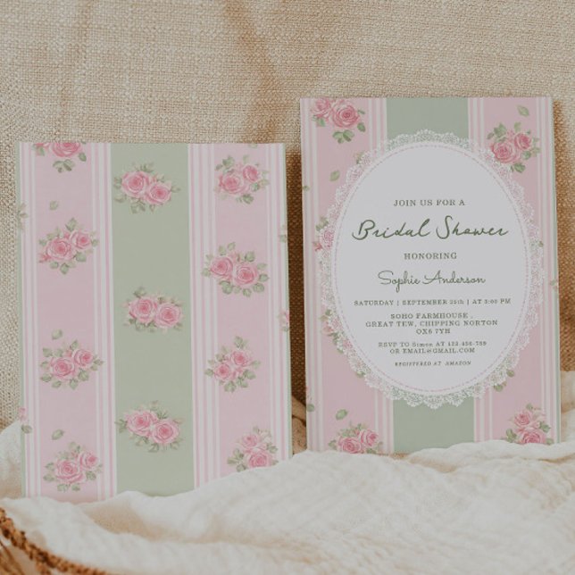 Vintage Floral Bridal Shower Invitation  (Créateur téléchargé)