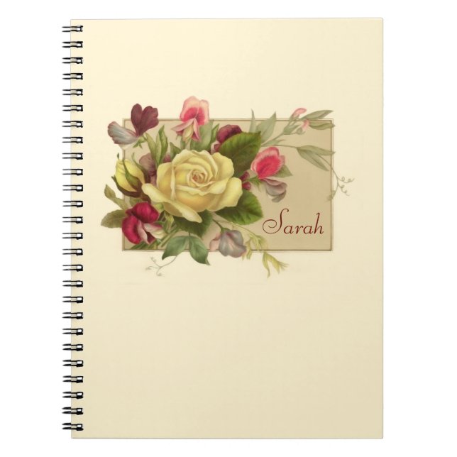 Vintage Floral Carnet personnalisé (Devant)