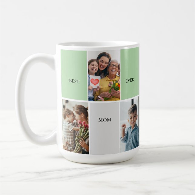 Vintage Floral Collage Photo Mother's Day Kaffeetasse (Links)