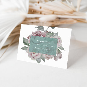 Vintage Floral Dankeskarten   Jade Dankeskarte