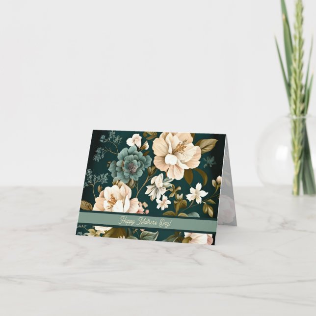 VINTAGE FLORAL DESIGN MUTTER'S DAY CARD DANKESKARTE (Vorderseite)