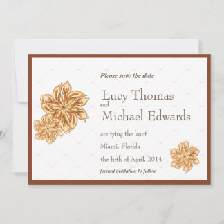 Vintage floral -enregistrer la carte de date