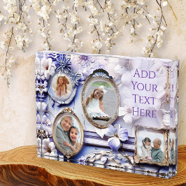 Vintage Floral Frame Collage with Soft Lavender Fotoblock