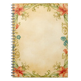 Vintage Floral Frame Design  Notizblock