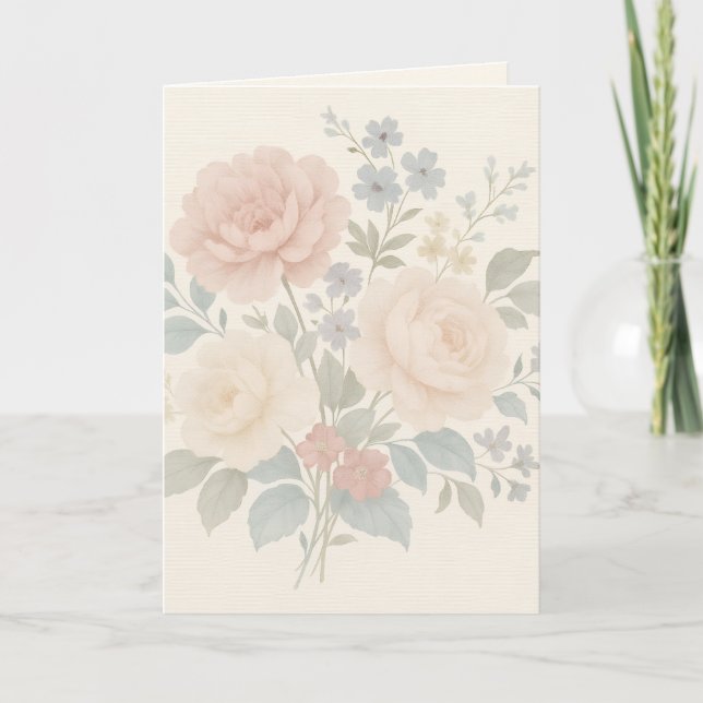 Vintage Floral Greeting Card Karte (Vorderseite)
