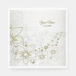 Vintage Floral Grün Elegante Hochzeitsfeier Serviette