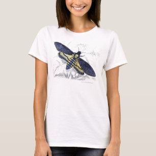 Vintage Floral Gruseliger Totenkopfschwärmer T-Shirt