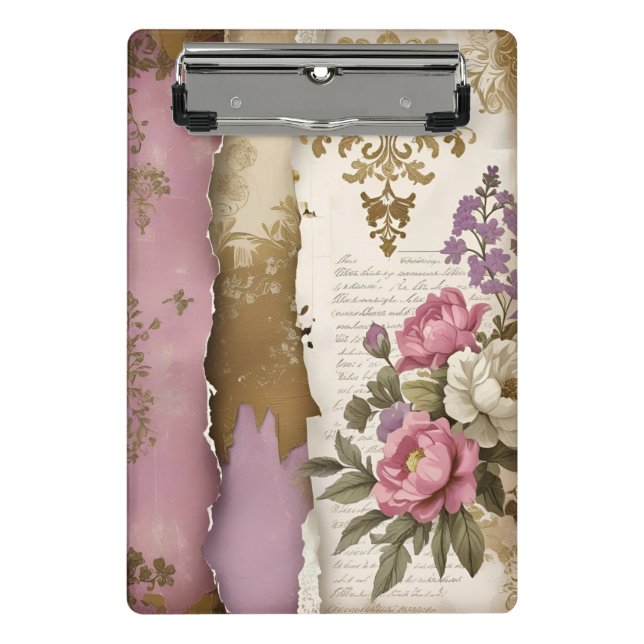 Vintage Floral - Mini Clipboard Mini Klemmbrett (Vorderseite)