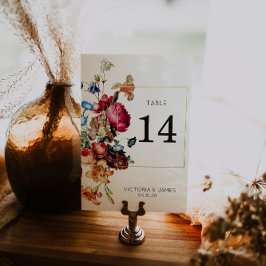 Vintage Floral Numéro de table personnalisée