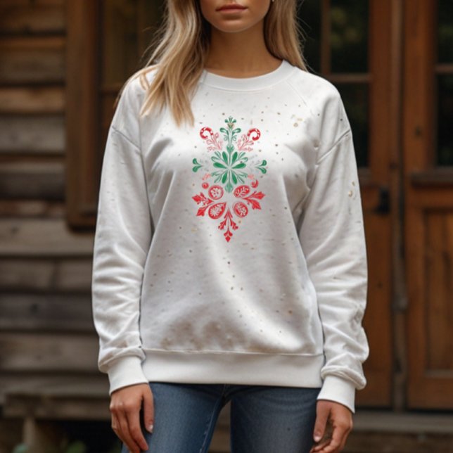 Vintage Floral Ornament - Holiday Design  Sweatshirt (Von Creator hochgeladen)