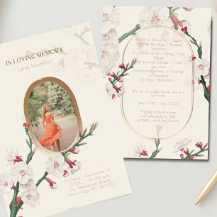 Vintage Floral Photo Funeral Programme