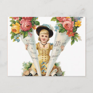 Vintage floral postcard postkarte