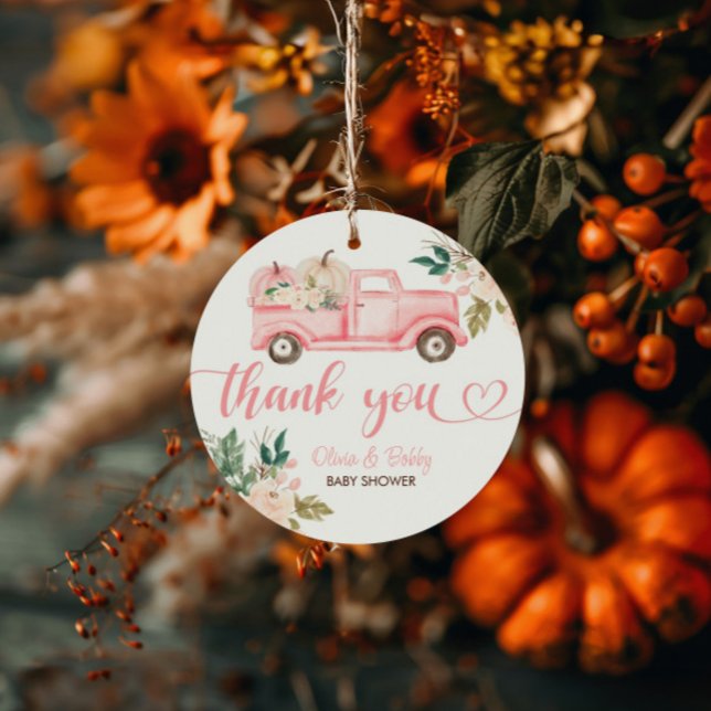 Vintage Floral Pumpkin Truck Kinderdusche Geschenkanhänger (Von Creator hochgeladen)
