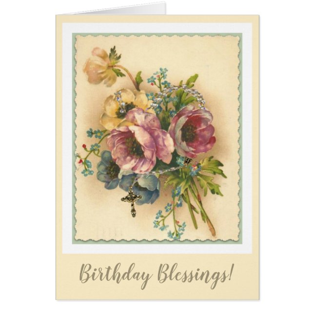 Vintage Floral Rosary Birthday (Vorne)