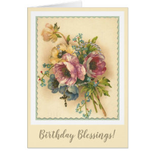 Vintage Floral Rosary Birthday Religious