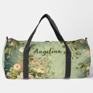 Vintage Floral Rose Grünzeug Duffle Bag