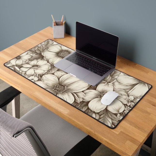 Vintage Floral Sepia Motif (13) (Bureau 2)