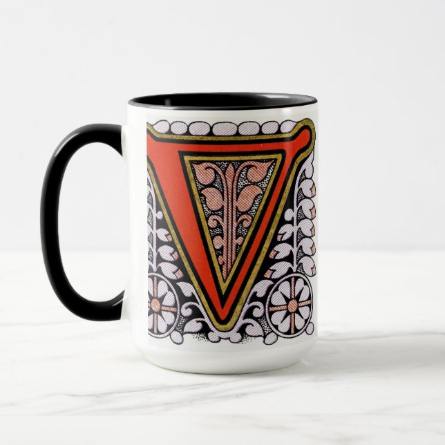 Vintage Floral 'V' - Mug (Gauche)