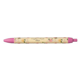 Vintage floral watercolour diamond pen kugelschreiber