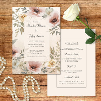 Vintage Floral Wedding Invitation