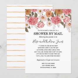 Vintage Floraldusche mit großer Entfernung Einladung