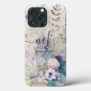 Vintage florale Berries Ferns Monogram Name Case-Mate iPhone Hülle