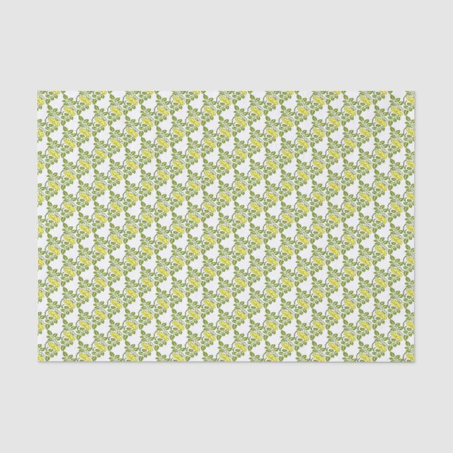 Vintage florale Buttercup Tapete Damast Seidenpapier (Vorderseite)