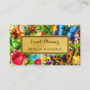 Vintage florale Elegante Imitats Gold Event Planne Visitenkarte