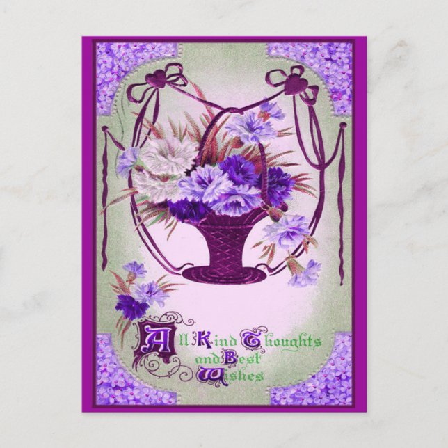 Vintage florale Geburtstagskarte Postkarte (Vorderseite)