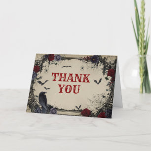 Vintage florale Gothic-Babydusche Dankeskarte