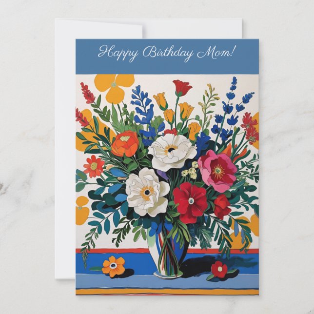 Vintage florale Happy Birthday Mama Card (Vorderseite)