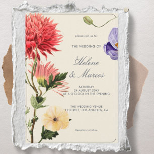 Vintage Florale Hochzeitseinladung Elegante Botani Einladung