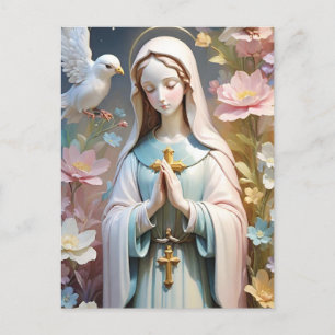 Vintage florale Jungfrau Mary Katholic Postcard Postkarte