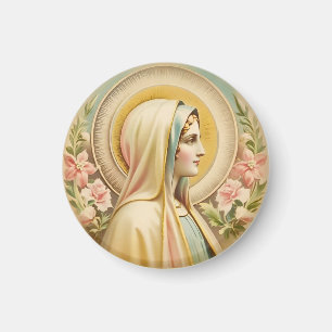 Vintage florale Jungfrau Mary Magnet, katholisch Magnet