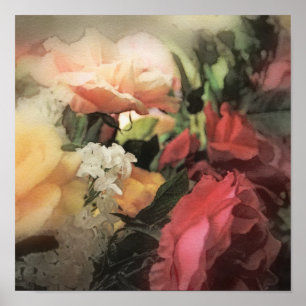 vintage florale Kunst lebendiger Hintergrund mit R Poster