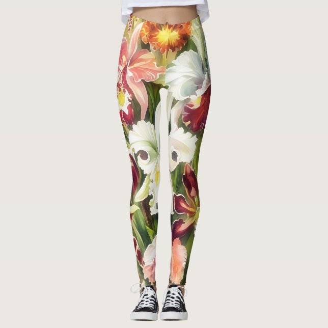 Vintage florale Leggings (Vorderseite)