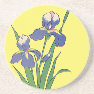 Vintage florale, Lila Frühjahrsgärten Iris-Blume Sandstein Untersetzer