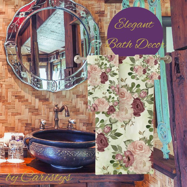 Vintage florale Rose Badhandtuch Set (Von Creator hochgeladen)