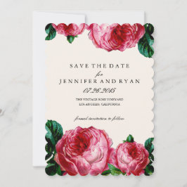 Vintage florale Rose Save the Date