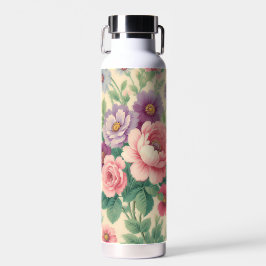 Vintage florale Rose und Daisis Wasserflasche Trinkflasche