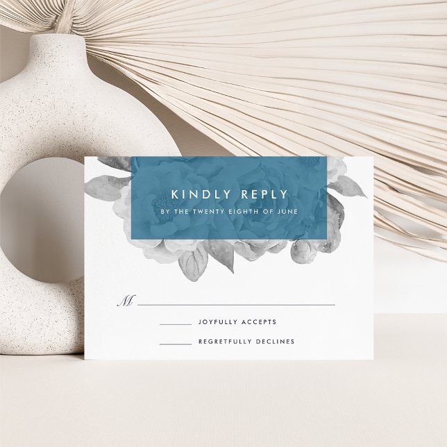 Vintage florale RSVP-Karte | Cerulean RSVP Karte (Von Creator hochgeladen)