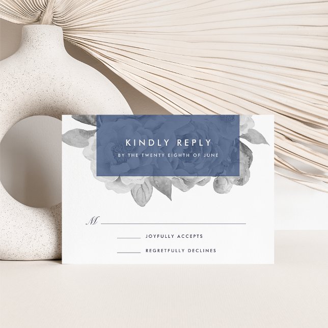 Vintage florale RSVP-Karte | Marine RSVP Karte (Von Creator hochgeladen)