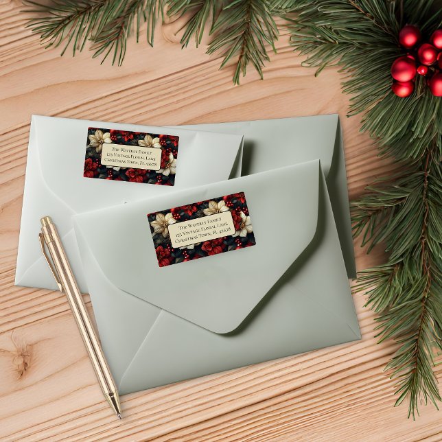 Vintage florale Rücksendeadresse Adressaufkleber (Von Creator hochgeladen)