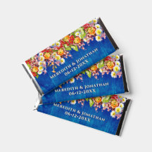 Vintage florale rustikale Boho Chic Navy Blue Wedd