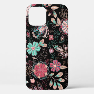 Vintage florale Stickerei Dunkles Muster Case-Mate iPhone Hülle